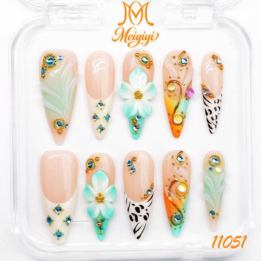 11051-MYY's designer original high-end design customized luxury hand-painted wearable nail art