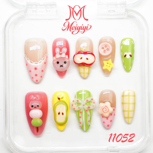 11052-MYY's designer original high-end design customized luxury hand-painted wearable nail art