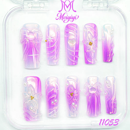 11053-MYY's designer original high-end design customized luxury hand-painted wearable nail art