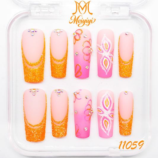 11059-MYY's designer original high-end design customized luxury hand-painted wearable nail art