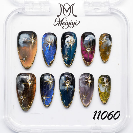 11060-MYY's designer original high-end design customized luxury hand-painted wearable nail art
