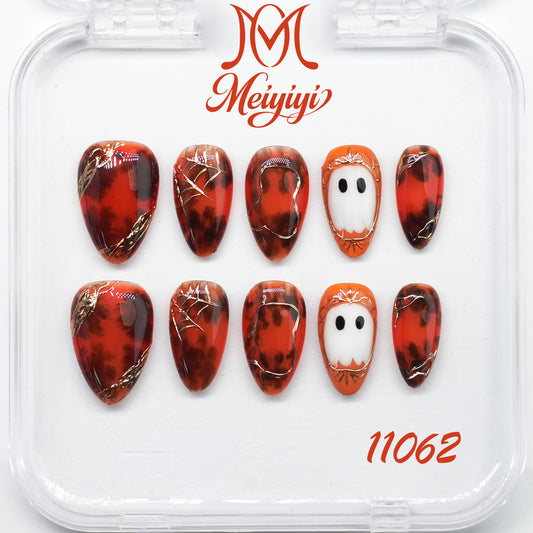 11062-MYY's designer original high-end design customized luxury hand-painted wearable nail art