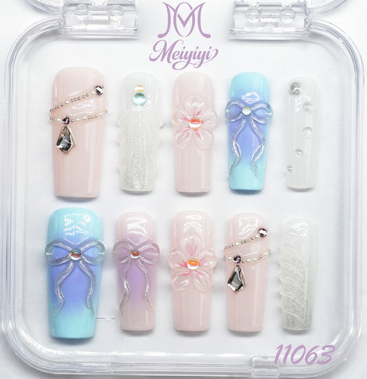 11063-MYY's designer original high-end design customized luxury hand-painted wearable nail art