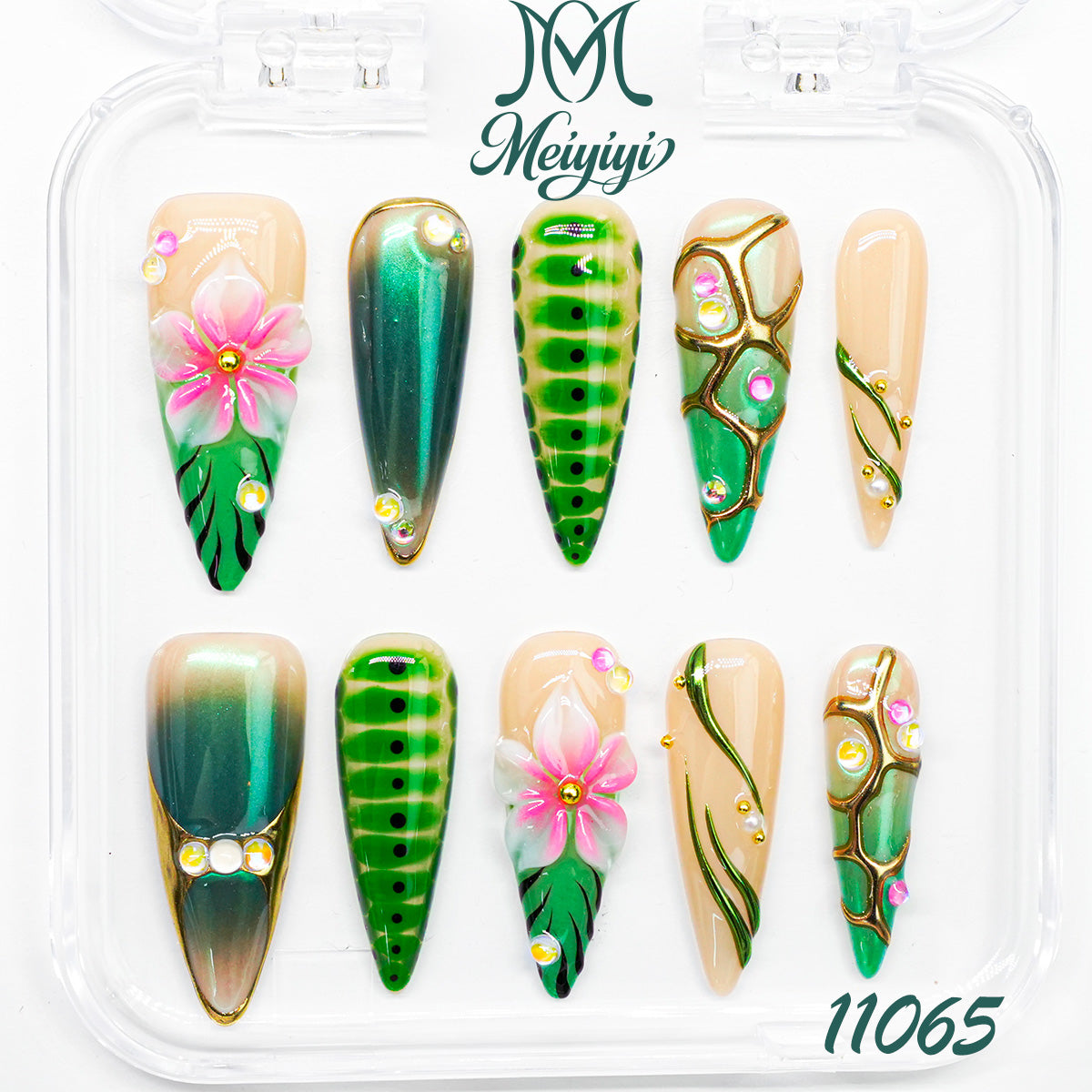 11065-MYY's designer original high-end design customized luxury hand-painted wearable nail art