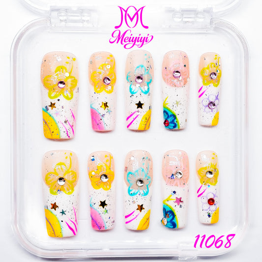 11068-MYY's designer original high-end design customized luxury hand-painted wearable nail art