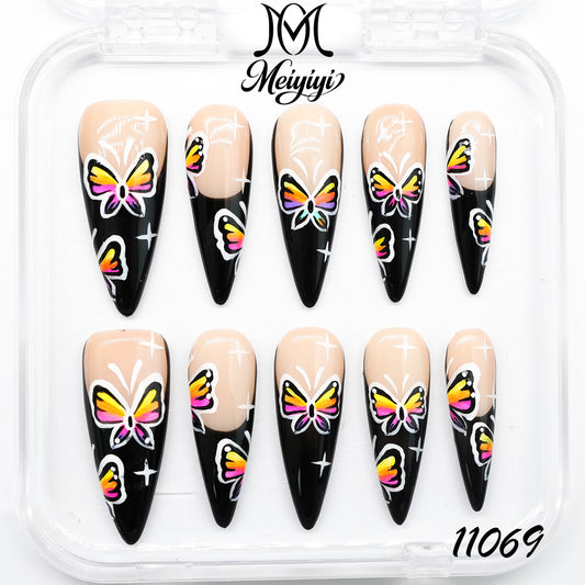 11069-MYY's designer original high-end design customized luxury hand-painted wearable nail art