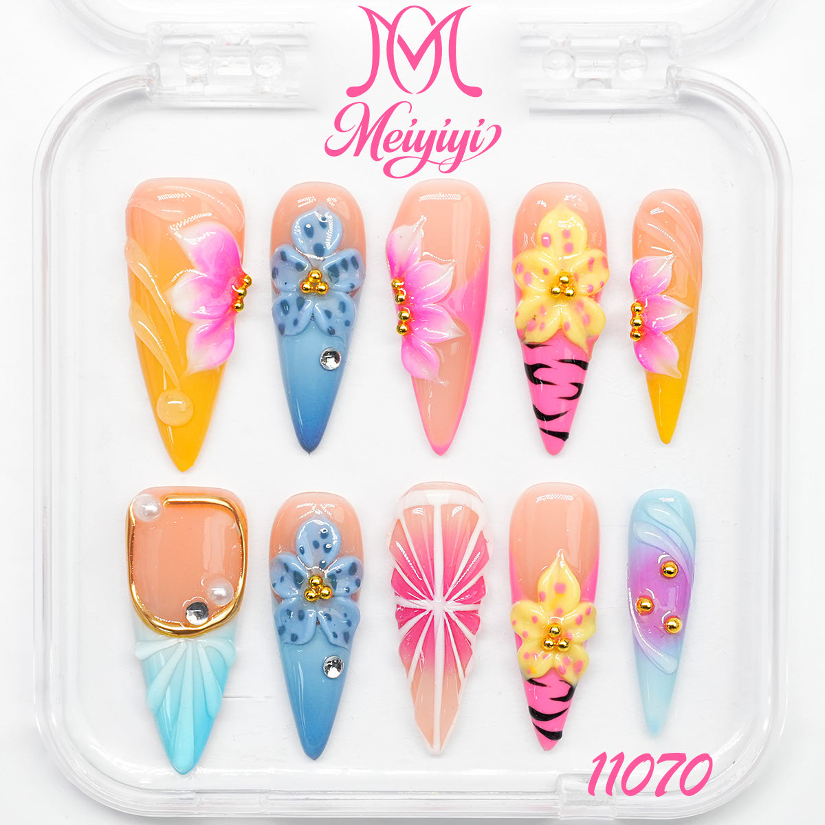 11070-MYY's designer original high-end design customized luxury hand-painted wearable nail art