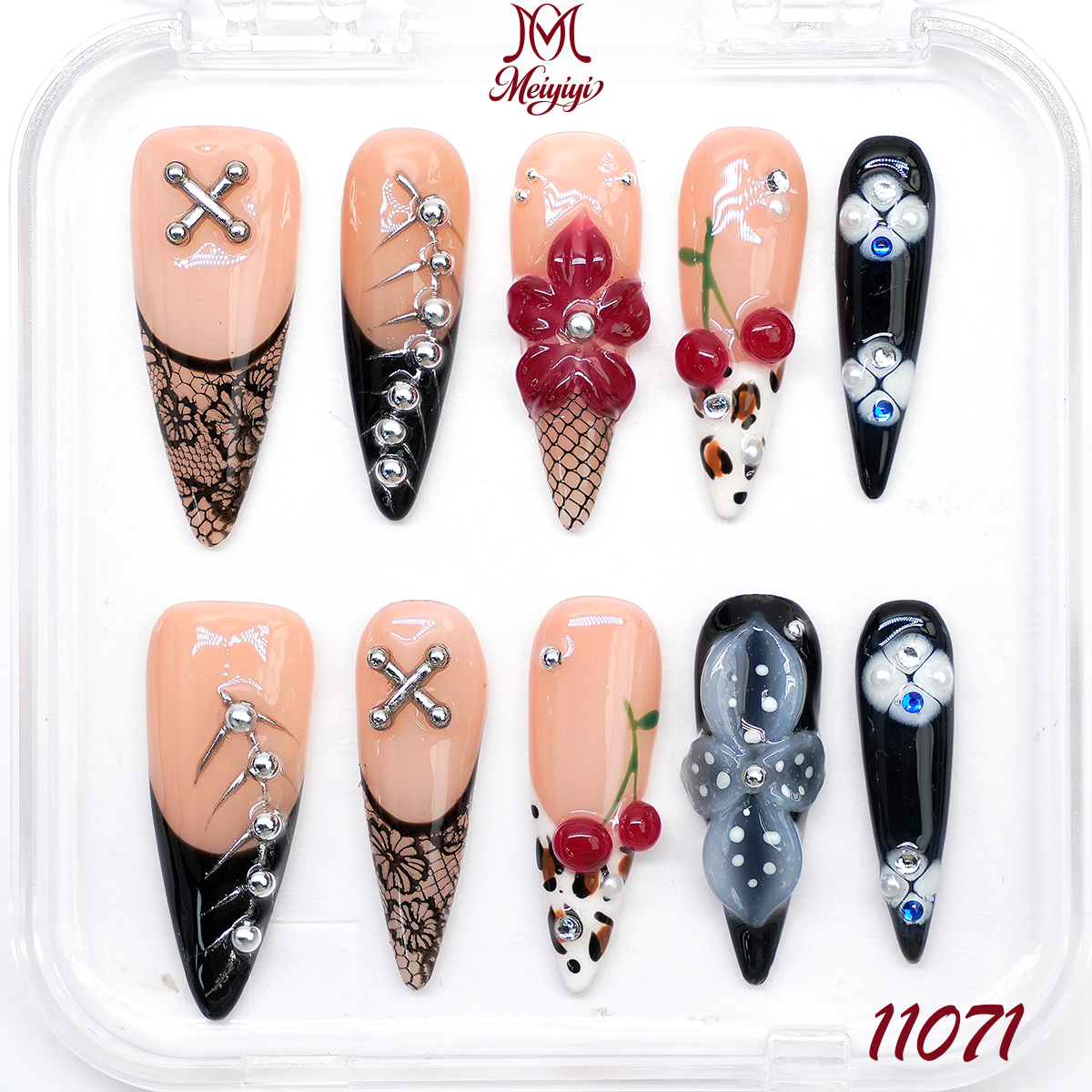 11071-MYY's designer original high-end design customized luxury hand-painted wearable nail art