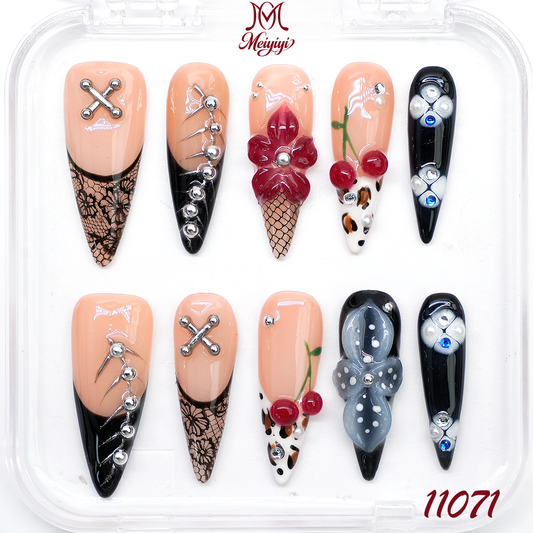 11071-MYY's designer original high-end design customized luxury hand-painted wearable nail art