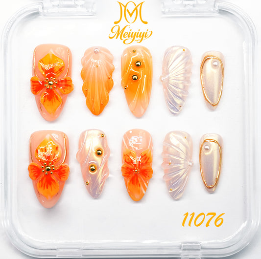 11076-MYY's designer original high-end design customized luxury hand-painted wearable nail art