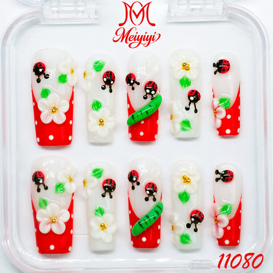 11080-MYY's designer original high-end design customized luxury hand-painted wearable nail art