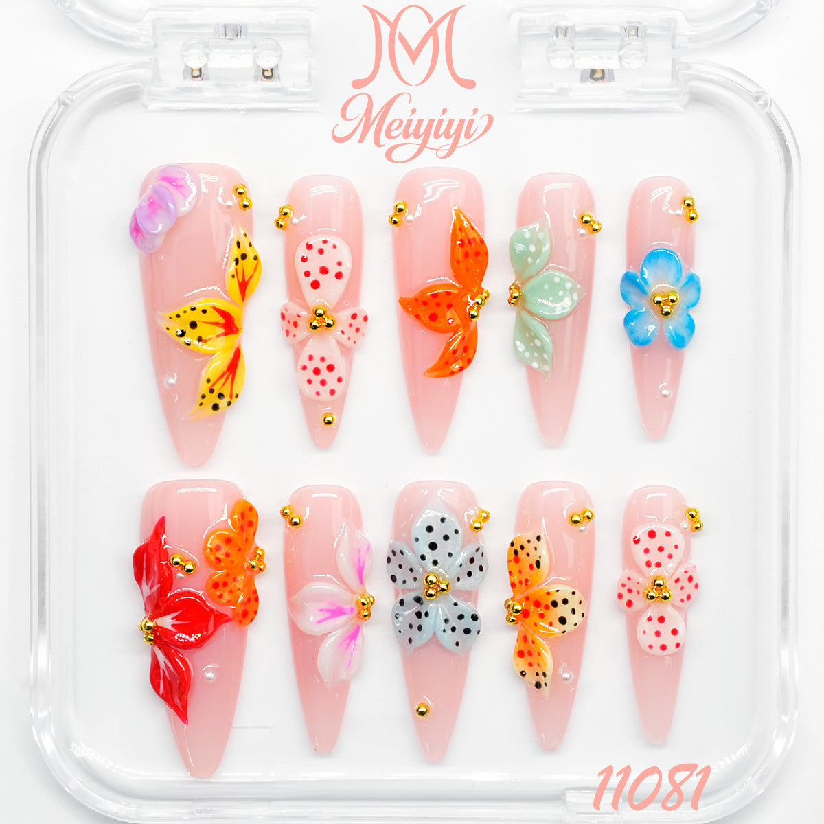 11081-MYY's designer original high-end design customized luxury hand-painted wearable nail art