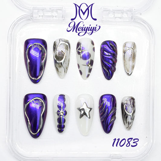 11083-MYY's designer original high-end design customized luxury hand-painted wearable nail art