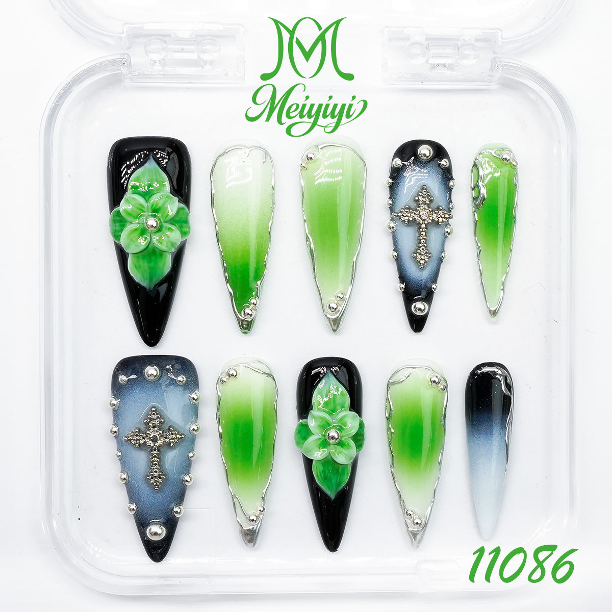 11086-MYY's designer original high-end design customized luxury hand-painted wearable nail art