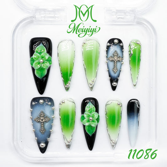 11086-MYY's designer original high-end design customized luxury hand-painted wearable nail art