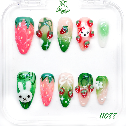 11088-MYY's designer original high-end design customized luxury hand-painted wearable nail art