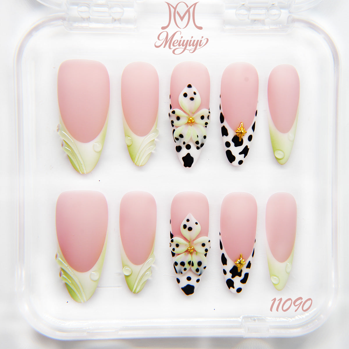 11090-MYY's designer original high-end design customized luxury hand-painted wearable nail art
