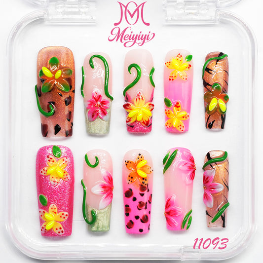 11093-MYY's designer original high-end design customized luxury hand-painted wearable nail art