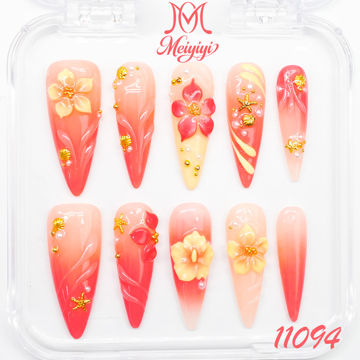 11094-MYY's designer original high-end design customized luxury hand-painted wearable nail art