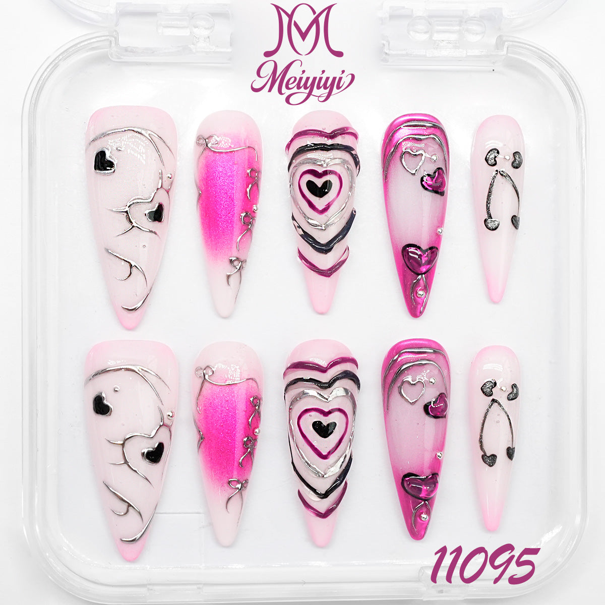 11095-MYY's designer original high-end design customized luxury hand-painted wearable nail art