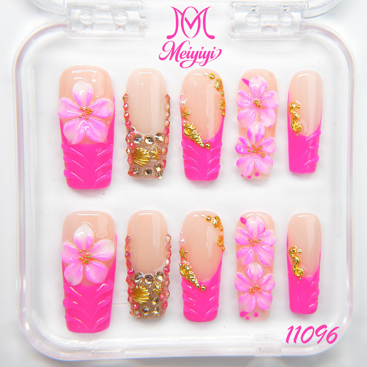 11096-MYY's designer original high-end design customized luxury hand-painted wearable nail art