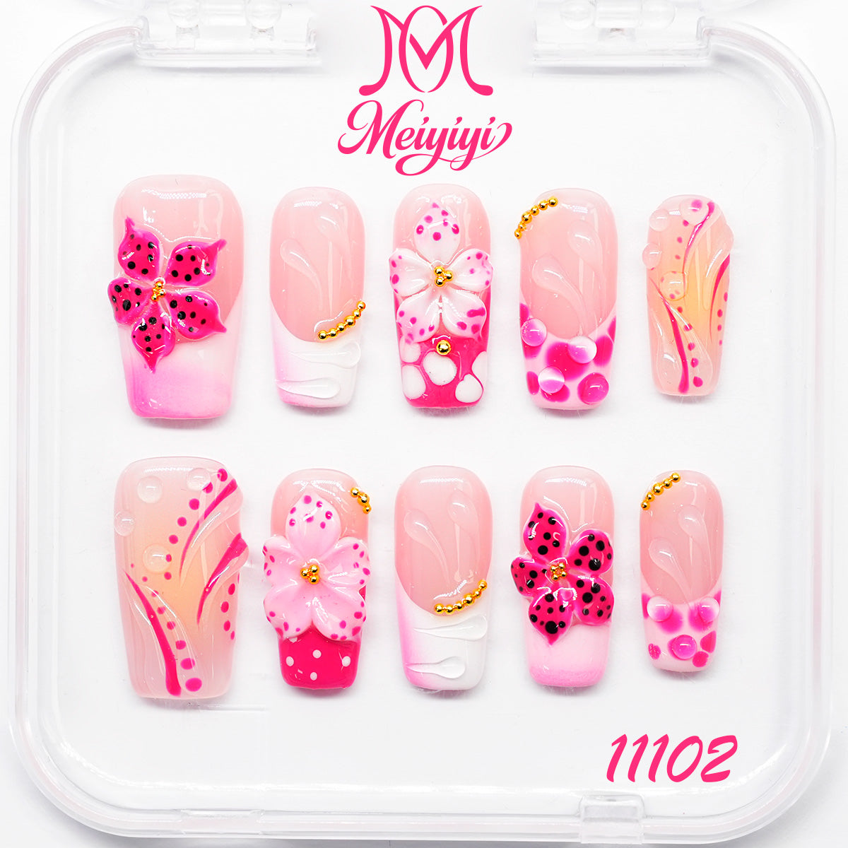 11102-MYY's designer original high-end design customized luxury hand-painted wearable nail art
