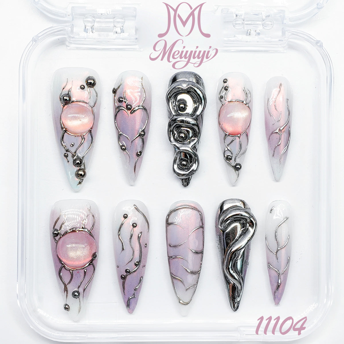 11104-MYY's designer original high-end design customized luxury hand-painted wearable nail art