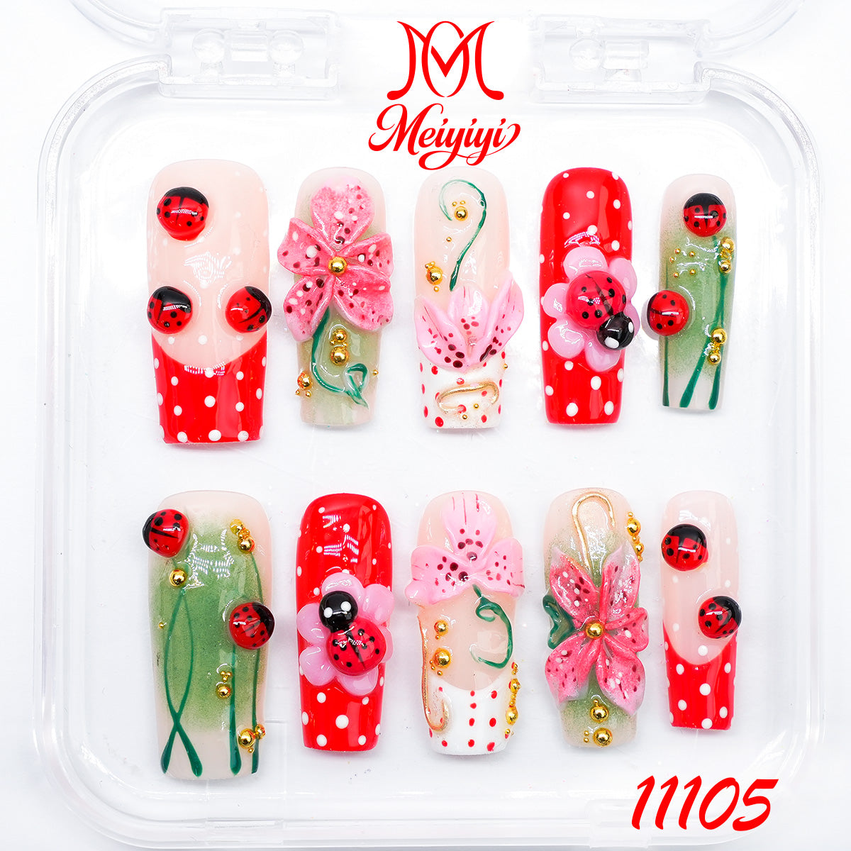 11105-MYY's designer original high-end design customized luxury hand-painted wearable nail art