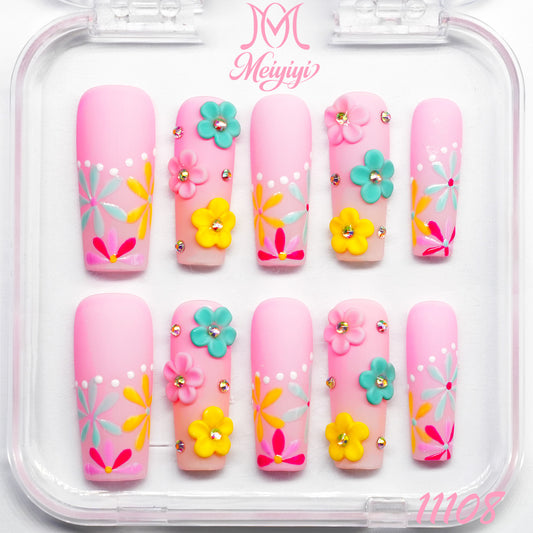 11108-MYY's designer original high-end design customized luxury hand-painted wearable nail art