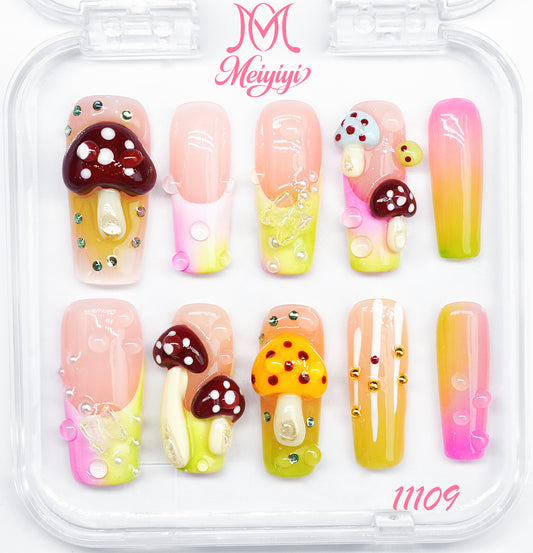 11109-MYY's designer original high-end design customized luxury hand-painted wearable nail art