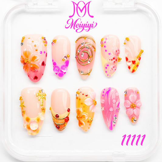 11111-MYY's designer original high-end design customized luxury hand-painted wearable nail art