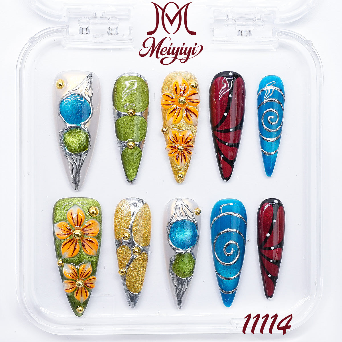11114-MYY's designer original high-end design customized luxury hand-painted wearable nail art
