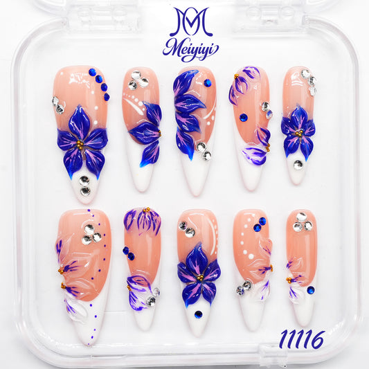 11116-MYY's designer original high-end design customized luxury hand-painted wearable nail art