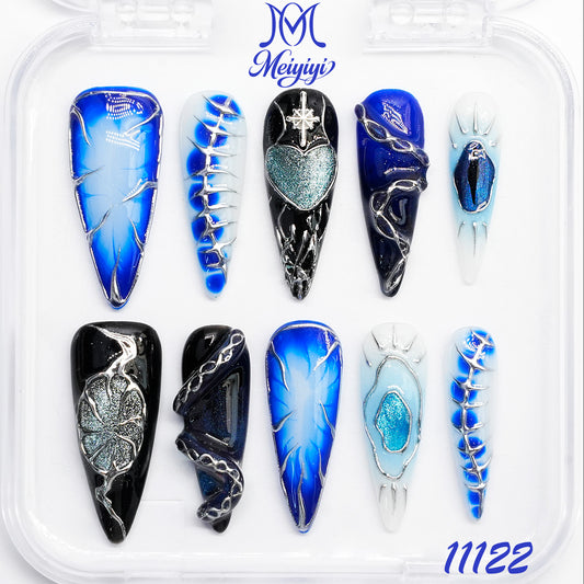 11122-MYY's designer original high-end design customized luxury hand-painted wearable nail art