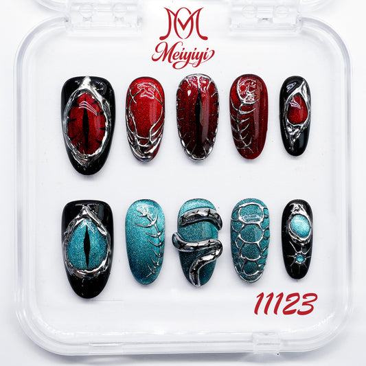 11123-MYY's designer original high-end design customized luxury hand-painted wearable nail art