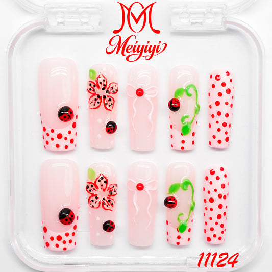 11124-MYY's designer original high-end design customized luxury hand-painted wearable nail art