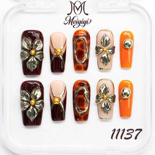 11137-MYY's designer original high-end design customized luxury hand-painted wearable nail art