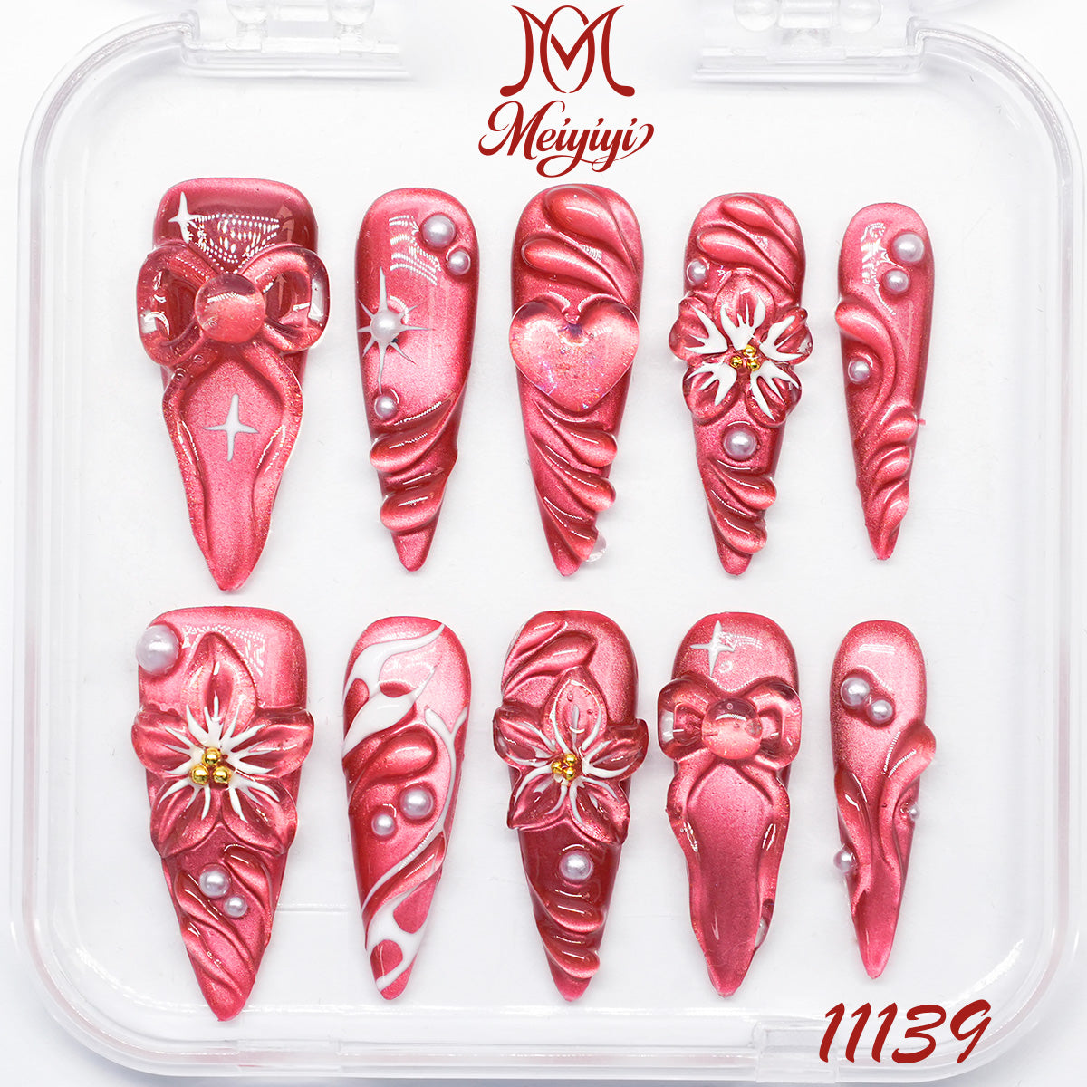 11139-MYY's designer original high-end design customized luxury hand-painted wearable nail art