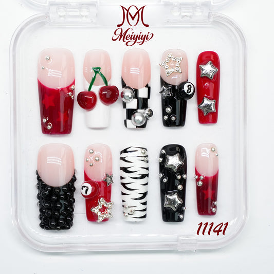 11141-MYY's designer original high-end design customized luxury hand-painted wearable nail art