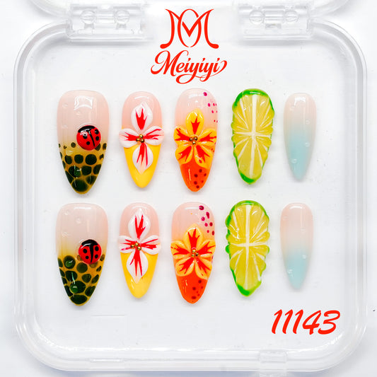 11143-MYY's designer original high-end design customized luxury hand-painted wearable nail art