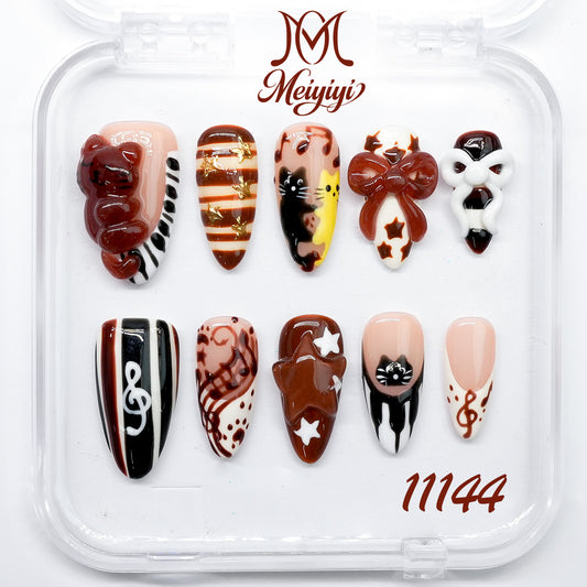 11144-MYY's designer original high-end design customized luxury hand-painted wearable nail art