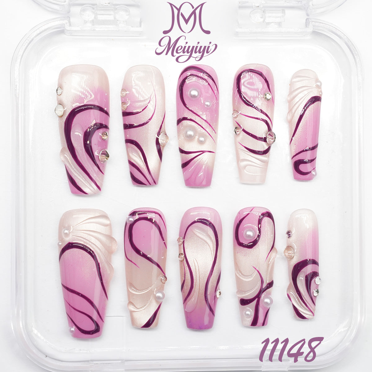 11148-MYY's designer original high-end design customized luxury hand-painted wearable nail art
