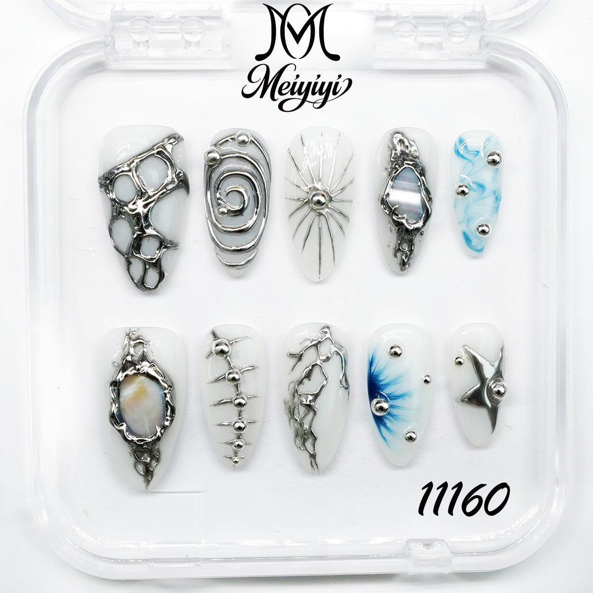 11160-MYY's designer original high-end design customized luxury hand-painted wearable nail art