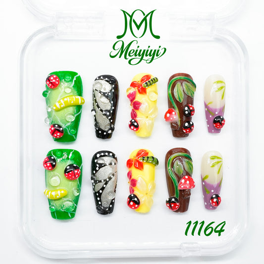 11164-MYY's designer original high-end design customized luxury hand-painted wearable nail art