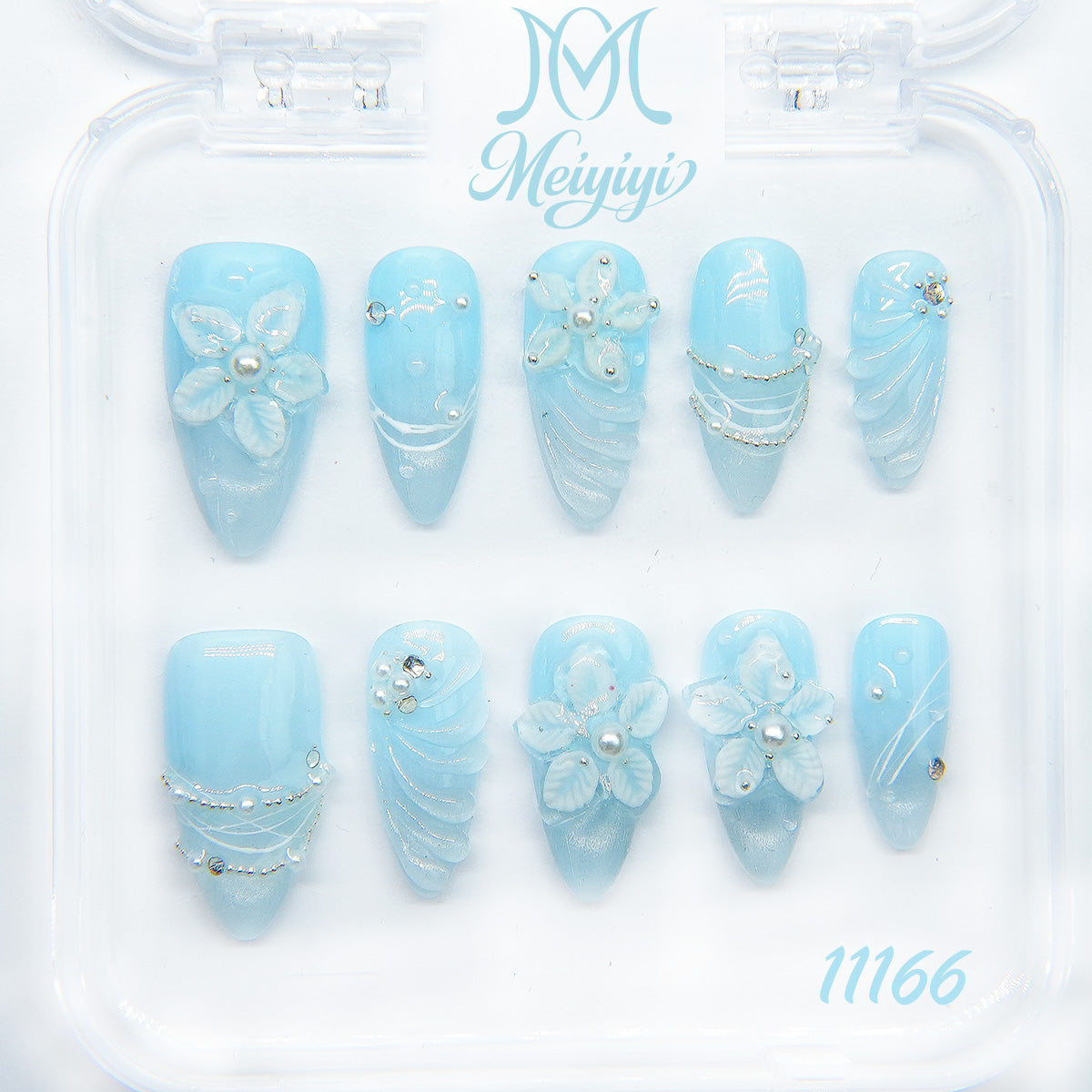 11166-MYY's designer original high-end design customized luxury hand-painted wearable nail art