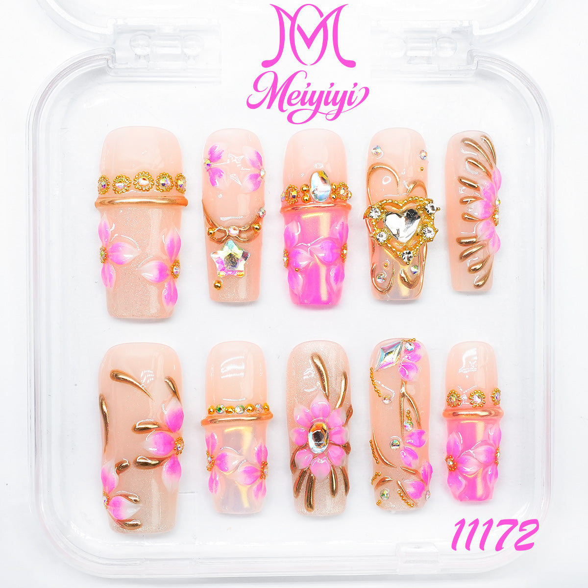 11171-MYY's designer original high-end design customized luxury hand-painted wearable nail art