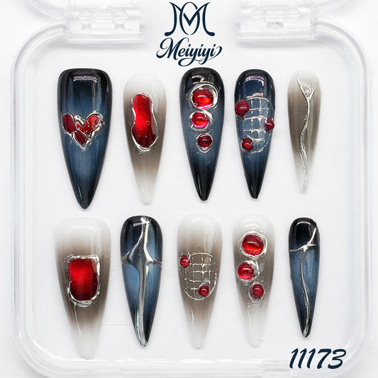 11173-MYY's designer original high-end design customized luxury hand-painted wearable nail art