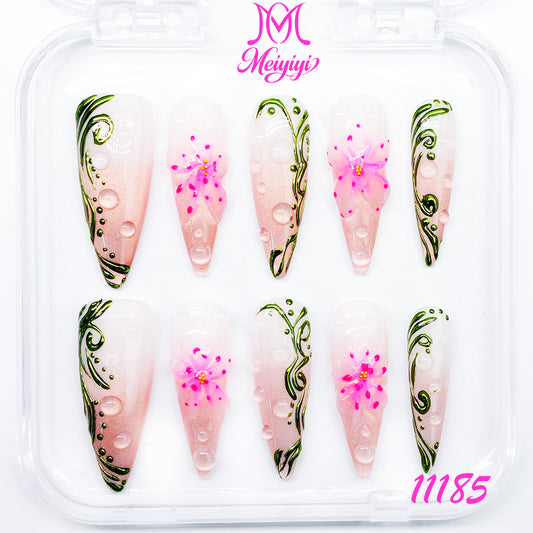 11185-MYY's designer original high-end design customized luxury hand-painted wearable nail art