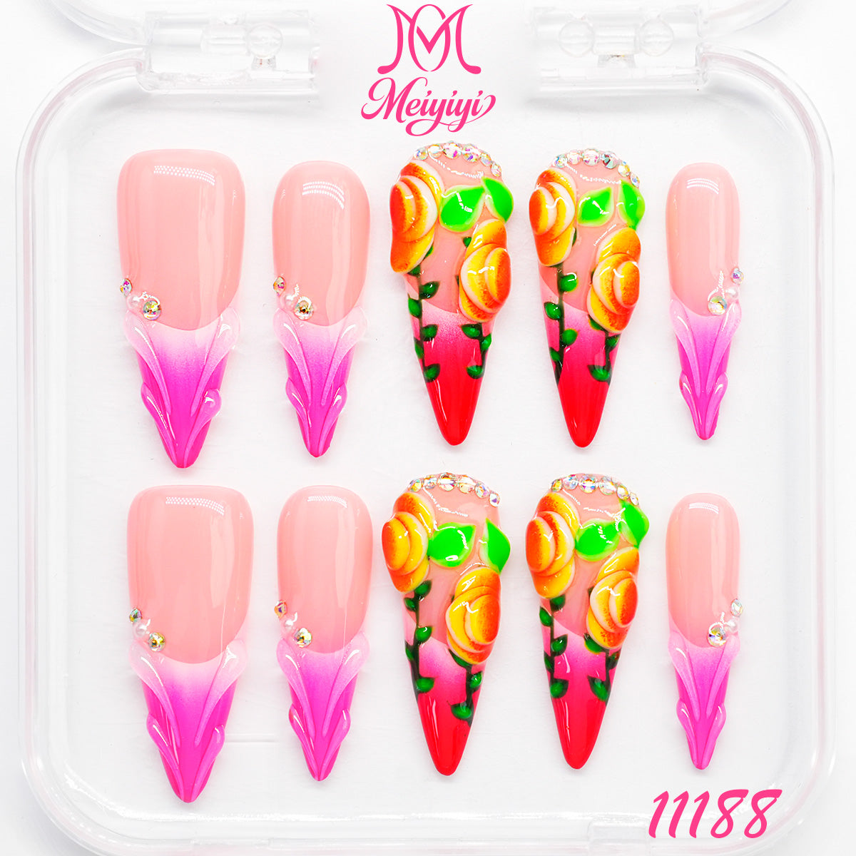 11188-MYY's designer original high-end design customized luxury hand-painted wearable nail art