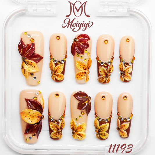11193-MYY's designer original high-end design customized luxury hand-painted wearable nail art